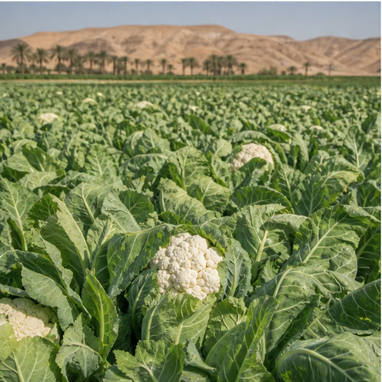 Cauliflower crop ready for selection